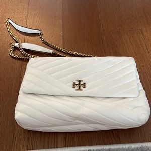 Tory Burch Kira Chevron Quilted Shoulder Bag Ivory